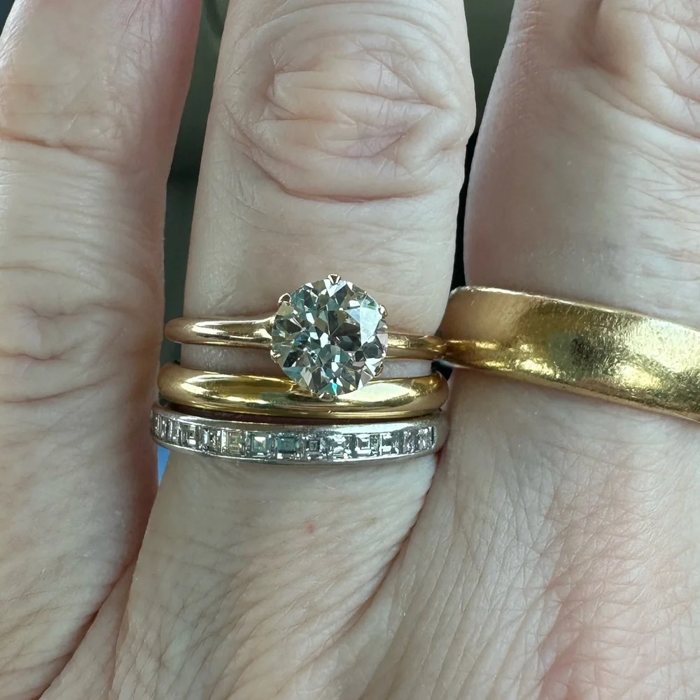 Antique 1.28ct OEC Diamond Victorian Solitaire 14K Yellow Gold Size 6.5 - Picture 13 of 13